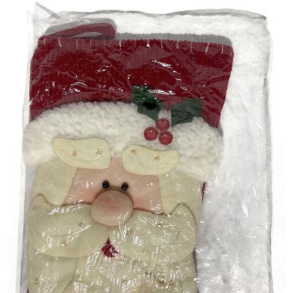 Ganz Christmas Stocking Two Dimensional Santa Clause 18" Long - Picture 3 of 7